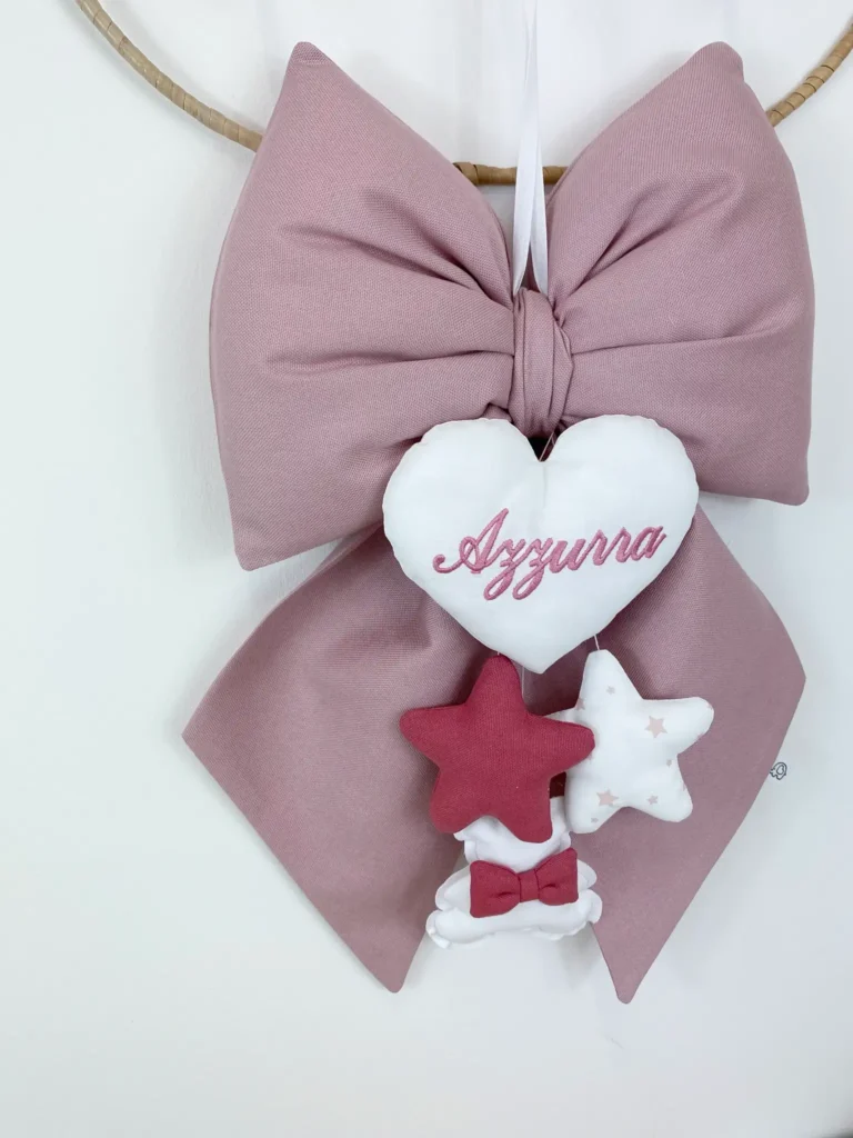 Fiocco Nascita Imbottito 3 Pendenti