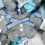 Bomboniera Orsetto con Fiocchetto in Tulle. Orsetto in Pannolenci.