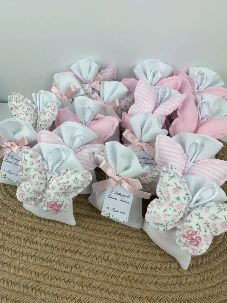 Farfalle Stoffa Battesimo Bimba