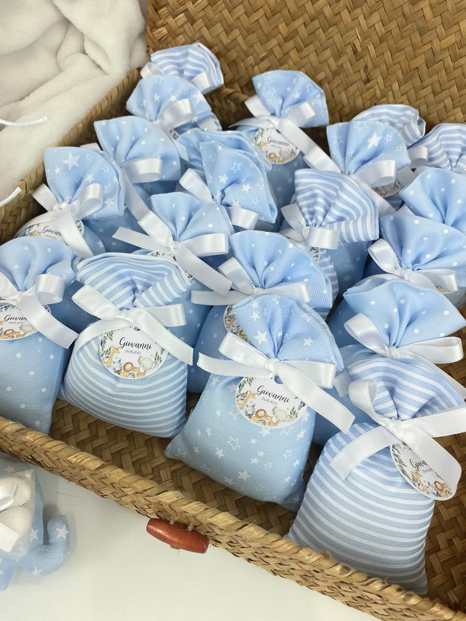 Sacchetti Portaconfetti bimbo Battesimo e Nascita