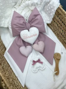 fiocco nascita bimba doppio imbottito