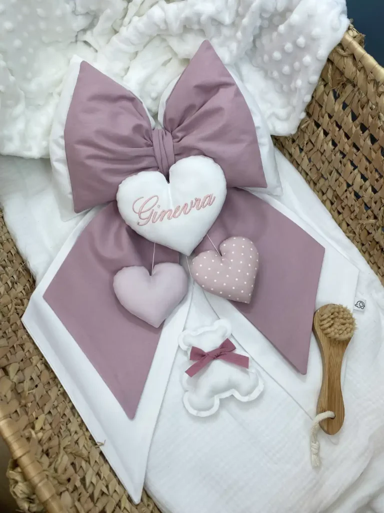 fiocco nascita bimba doppio imbottito