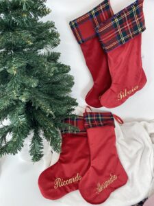 Calza natalizia velluto