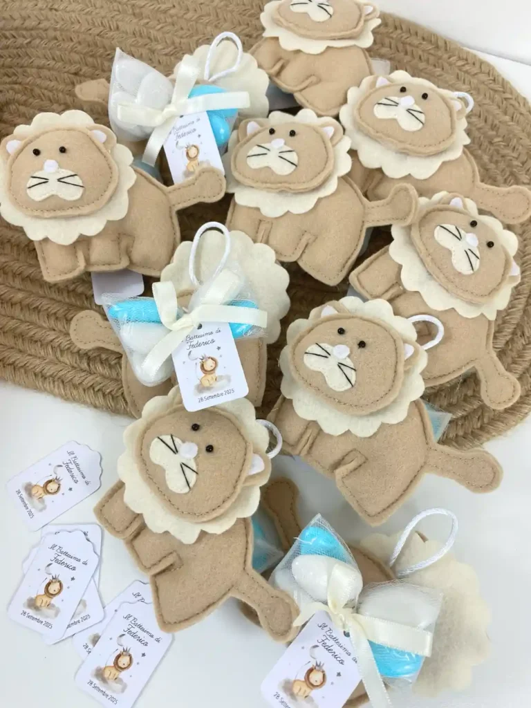 bomboniera leoncino pannolenci