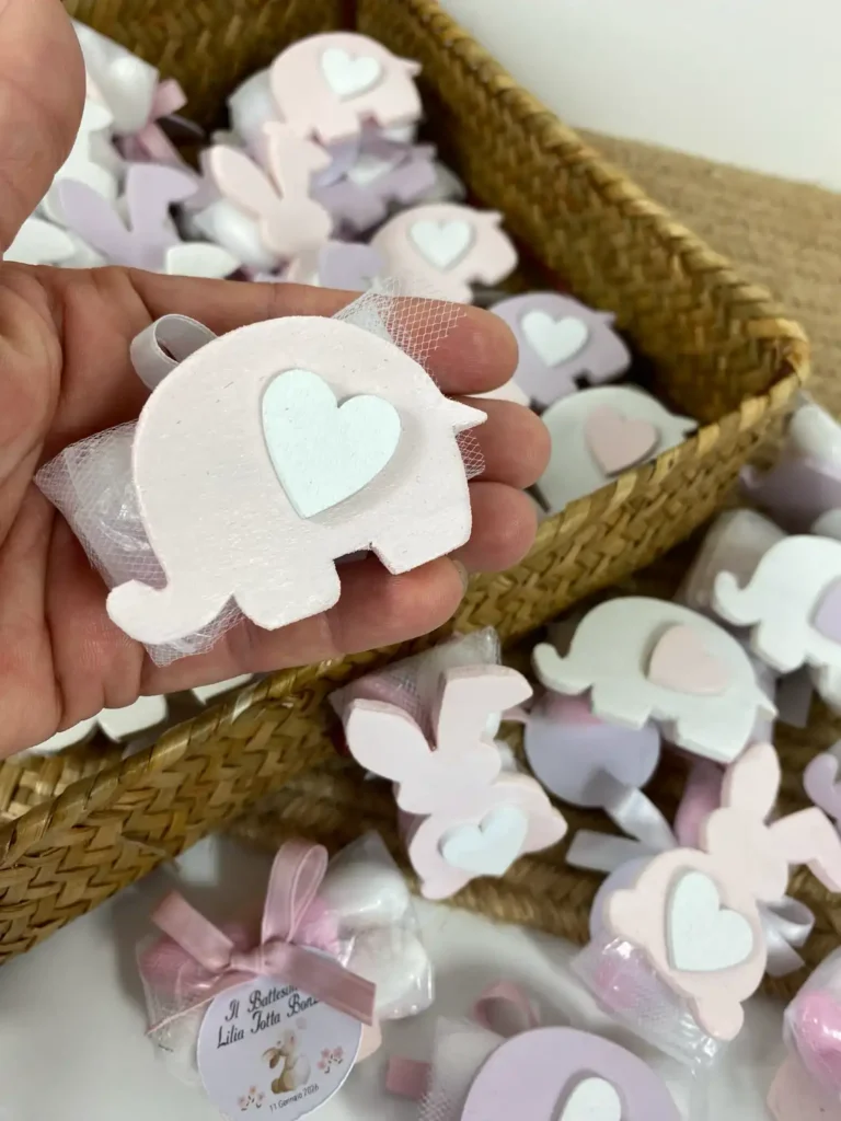 Bomboniera Elefantino Coniglio Legno