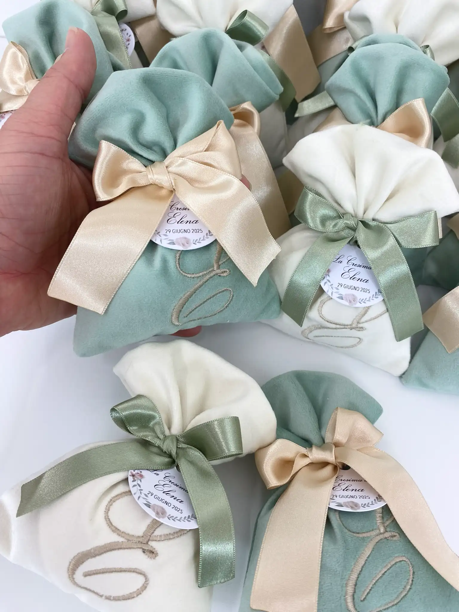 Palmhomee 6 Sacchetti Regalo In Velluto Verde Con Coulisse - 30x40 Cm - Per Gioielli, Orologi, Bomboniere Matrimonio E Piccoli Oggetti