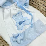 Sacchetto primo cambio neonato personalizzato con nome ricamato