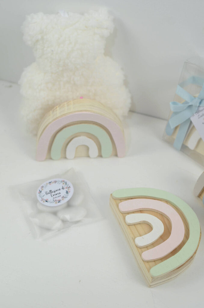 Bomboniera Porta foto Arcobaleno in legno
