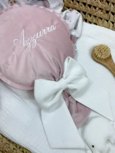 Fiocco nascita Palloncino velluto bimba