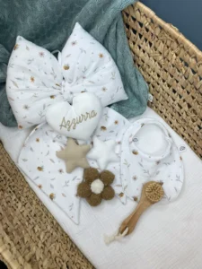 Fiocco nascita mussola personalizzato