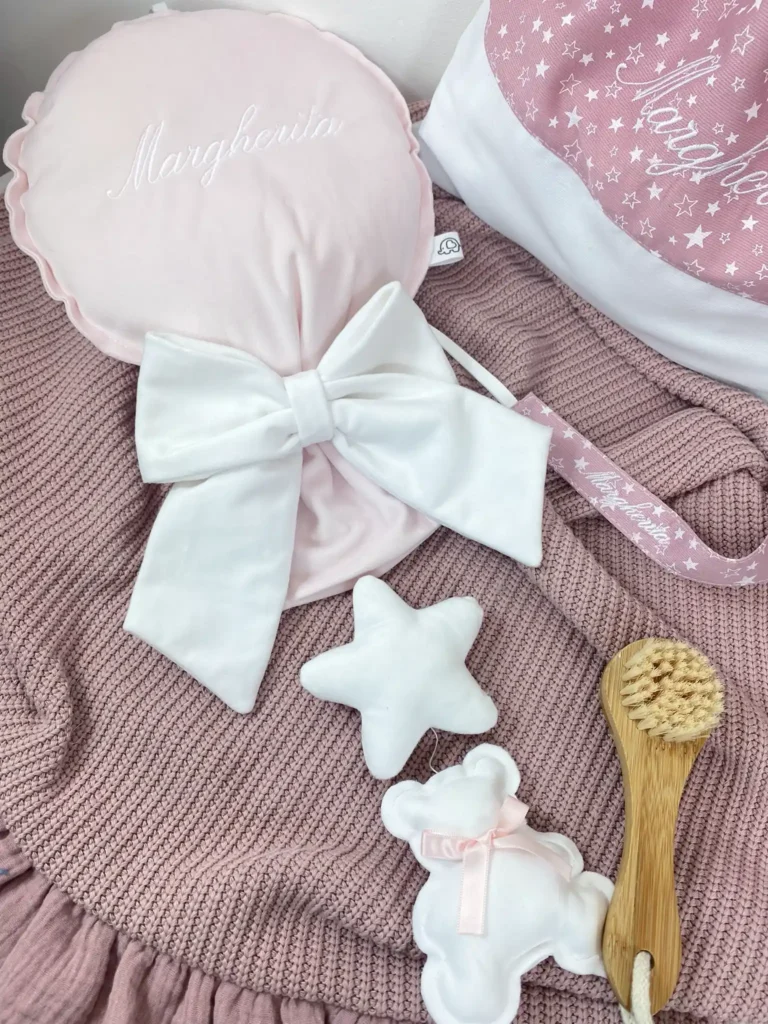 Fiocco Palloncino velluto bimba 2 pendenti