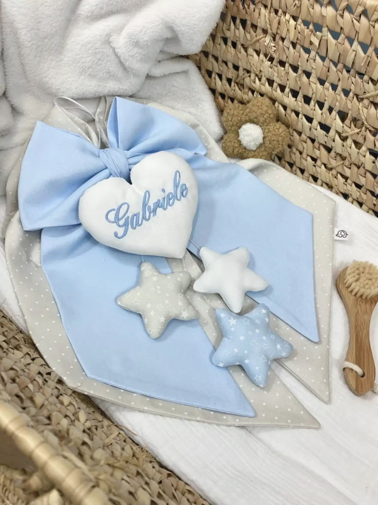 Doppio fiocco nascita grande con nodo