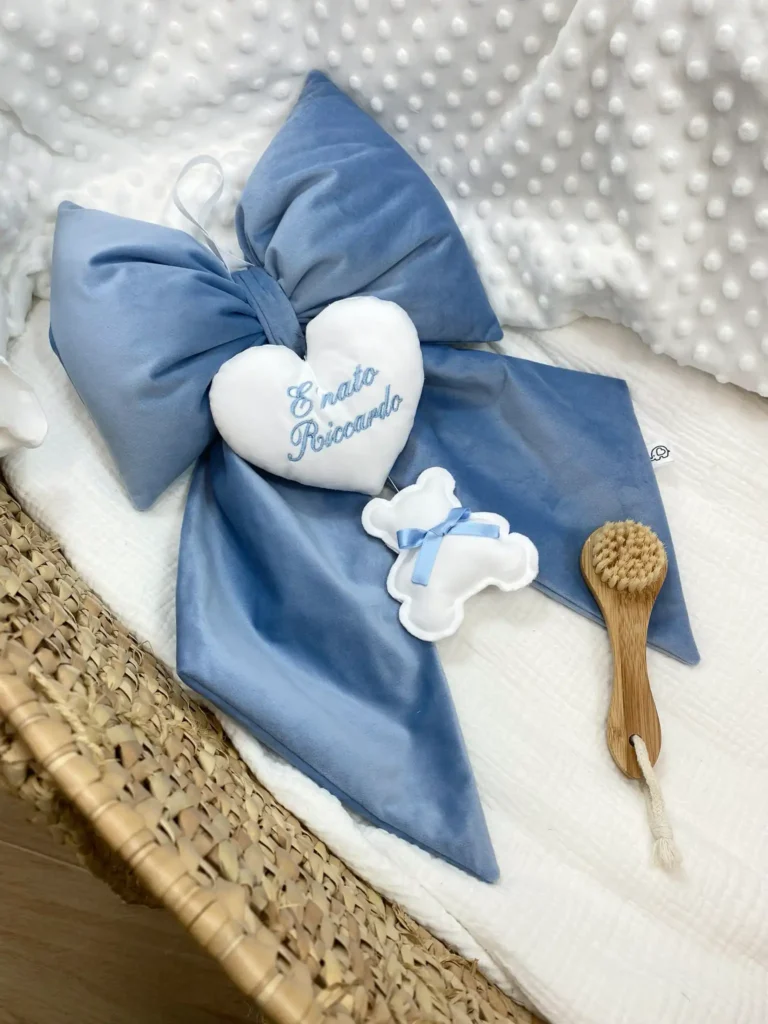 Fiocco Nascita in Velluto Bimbo