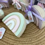 Portafoto Arcobaleno Battesimo Legno